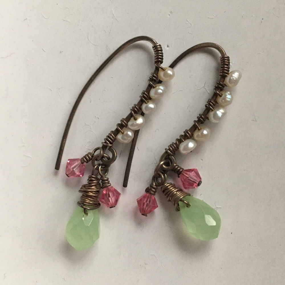 Pearl and Stone Earrings